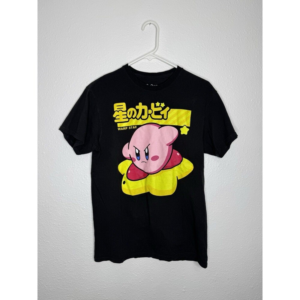 Kirby Warp Star Graphic T-Shirt Men’s Medium Black Short Sleeve Kanji HAL SSB